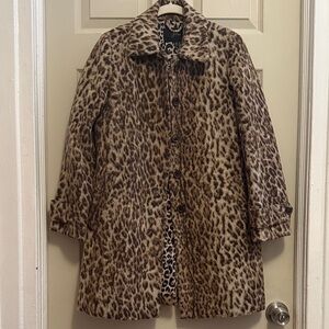 J. Crew Brown Leopard Print Teddy Jacket